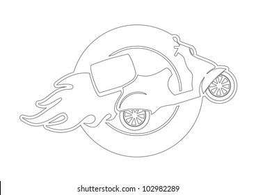 Vector Scooter - Outline illustration of scooter