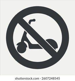 Vector scooter prohibition sign design