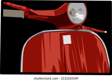 vector scooter in red for your design