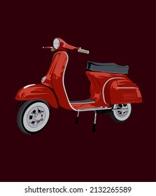 vector scooter in red for your design