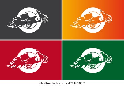 Vector Scooter sign - Fast Delivery Service
