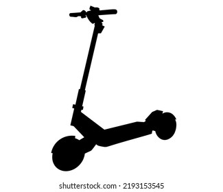 Vector de silueta de scooter aislado sobre fondo blanco. Ilustración monocroma del transporte. Deporte y recreación.