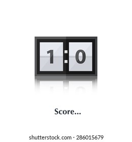 Vector Score board sign,icon,pictogram isolated in a white background with text in flat style