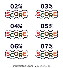 Vector score sign designed 02 to 07 percent catch.