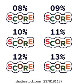 Vector score sign designed 08 to 13 percent catch.