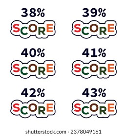 Vector score sign designed 38 percent to 45 percent catch.