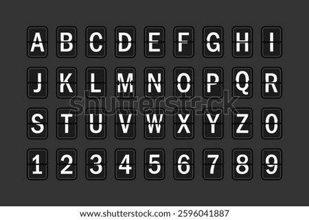Vector scoreboard font. Numbers and letters collection for sport games.