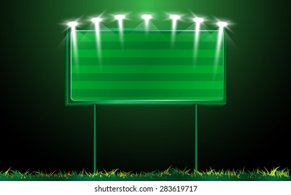 Vector Scoreboard And Grass Background