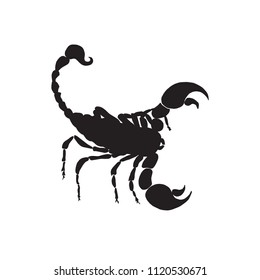 Vector scorpio black silhouette. Scorpio zodiac sign silhouette.