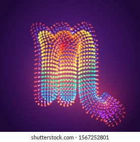 vector scorpio horoscope symbol made of glowing colorful dots