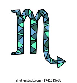 Vector Scorpio zodiac sign. Astrology horoscope symbol on white background.