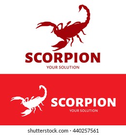 Vector Scorpion logo. Red style