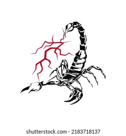vector scorpion with red lightning