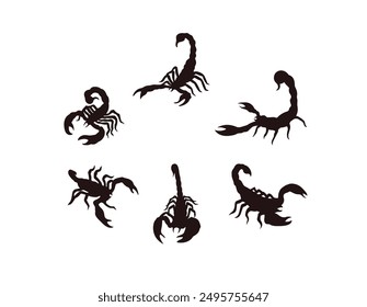 Vector scorpion silhouette  design art
