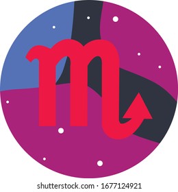 Vector scorpion zodiac symbol. Constellations in a simple abstract style.