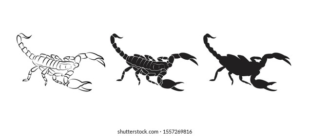 Vector of scorpions isolated on white background. Insect. Animal. Scorpions logo or Icon. Easy editable layered vector illustration.