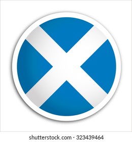 Vector - Scotland Flag Glossy Button