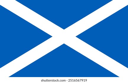 Vector Bandera nacional de Escocia, Ilustración vectorial oficial de la bandera nacional de Escocia. Perfecto para proyectos que celebran la cultura escocesa, el patrimonio y el orgullo nacional.