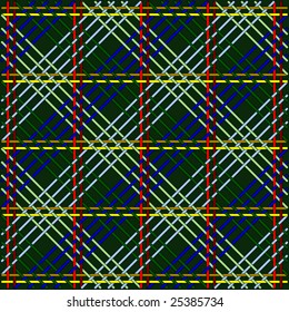 Vector Scottish plaid fabric background in traditional tartan weave pattern