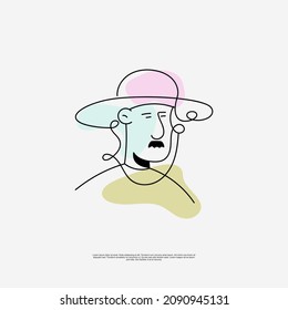vector. scout. dibujo con dibujo de línea o de línea con. Sombrero