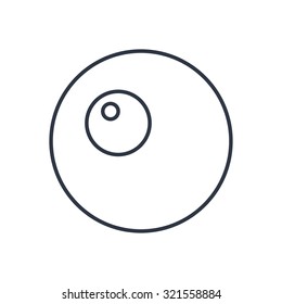 Vector scrambled eggs outline icon. Food symbol 