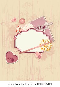 vector scrap booking kit for Valentine's day