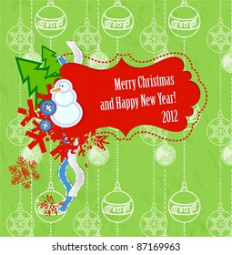Vector scrapbook Christmas and New Year card