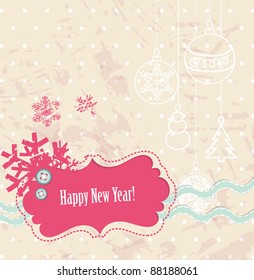 Vector scrapbook New Year card