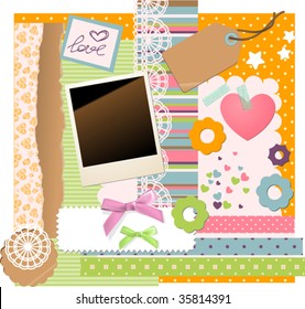 a lot of vector scrapbooking elements