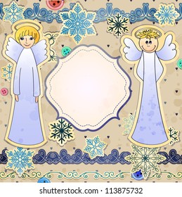 Vector scrapbooking set for Christmas. Every object can be moved and used separately.