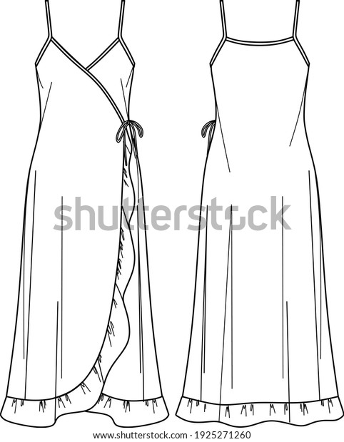 Vector Scrappy Long Dress Fashion Cad Stock Vector (Royalty Free ...