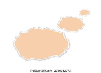 Vector scraps in the form of ovals, dialogue, replicas. Torn pieces of paper on a white background.