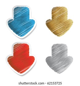 Vector scratch arrow download stickers