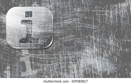 Vector scratched background and transparent info symbol
