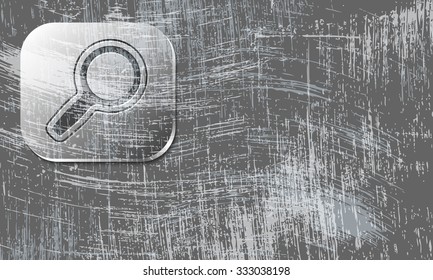 Vector scratched background and transparent magnifier