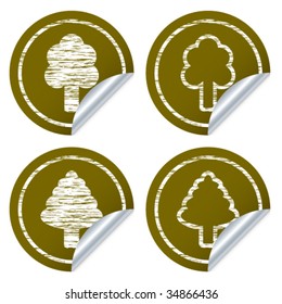 vector scratched eco stickers