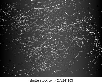 vector scratched texture, dark grunge background with white scratches