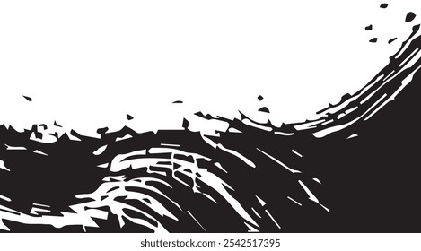 Vector scratched texture. Grunge paper background. Black and white texture