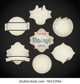 Vektor gekratzte Vintage-Etiketten-Set