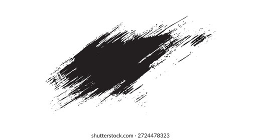 Vector scratches rough white background brush strokes modern black hand painted grunge brush stroke with splatters of paint stroke