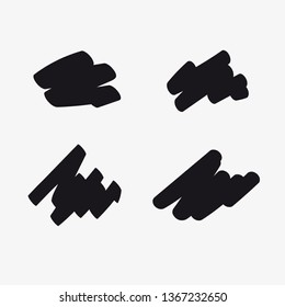 Vector scrawl black icon set, scribble Eps