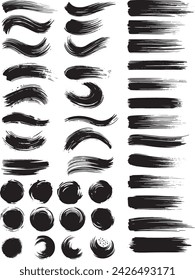 Vector Scrawls and blots illustrations set, Ready for use brushes