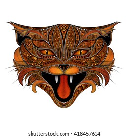 Vector screaming fire cat patterns