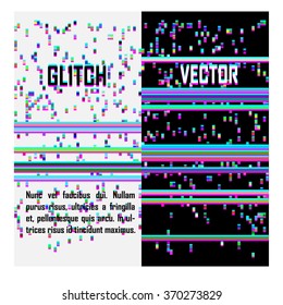 vector screen glitch digital illustration, modern trendy design background