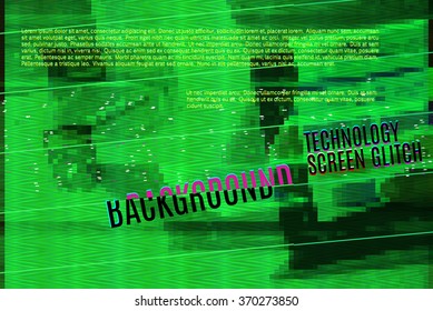 vector screen glitch digital illustration, modern trendy design background