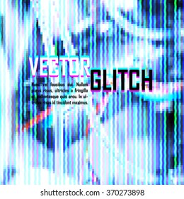vector screen glitch digital illustration, modern trendy design background