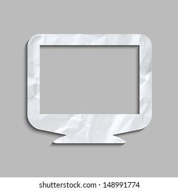 Vector screen made of creased paper