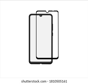 Vector Screen And Phone Protector Glass. Eps 10