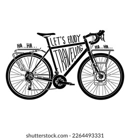 bicicleta de impresión de pantalla vectorial disfrutar de viajar