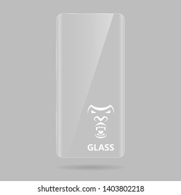 Vector screen protector film or glass cover. Screen protect Glass